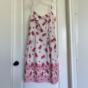 LOFT Pink and White Floral Summer Dress